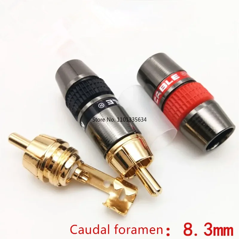 4PCS/LOT Monster Gold RCA Lotus Plug Audio Signal  Portable and Multi-functional Terminal Connector