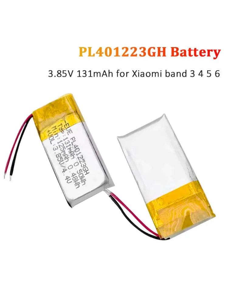 PL401223GH Zamienna bateria 131mAh Litowo-polimerowa do Xiaomi Band 3 4 5 6, bransoletka, wymaga spawania dwóch przewodów. — zdjęcie produktu 7