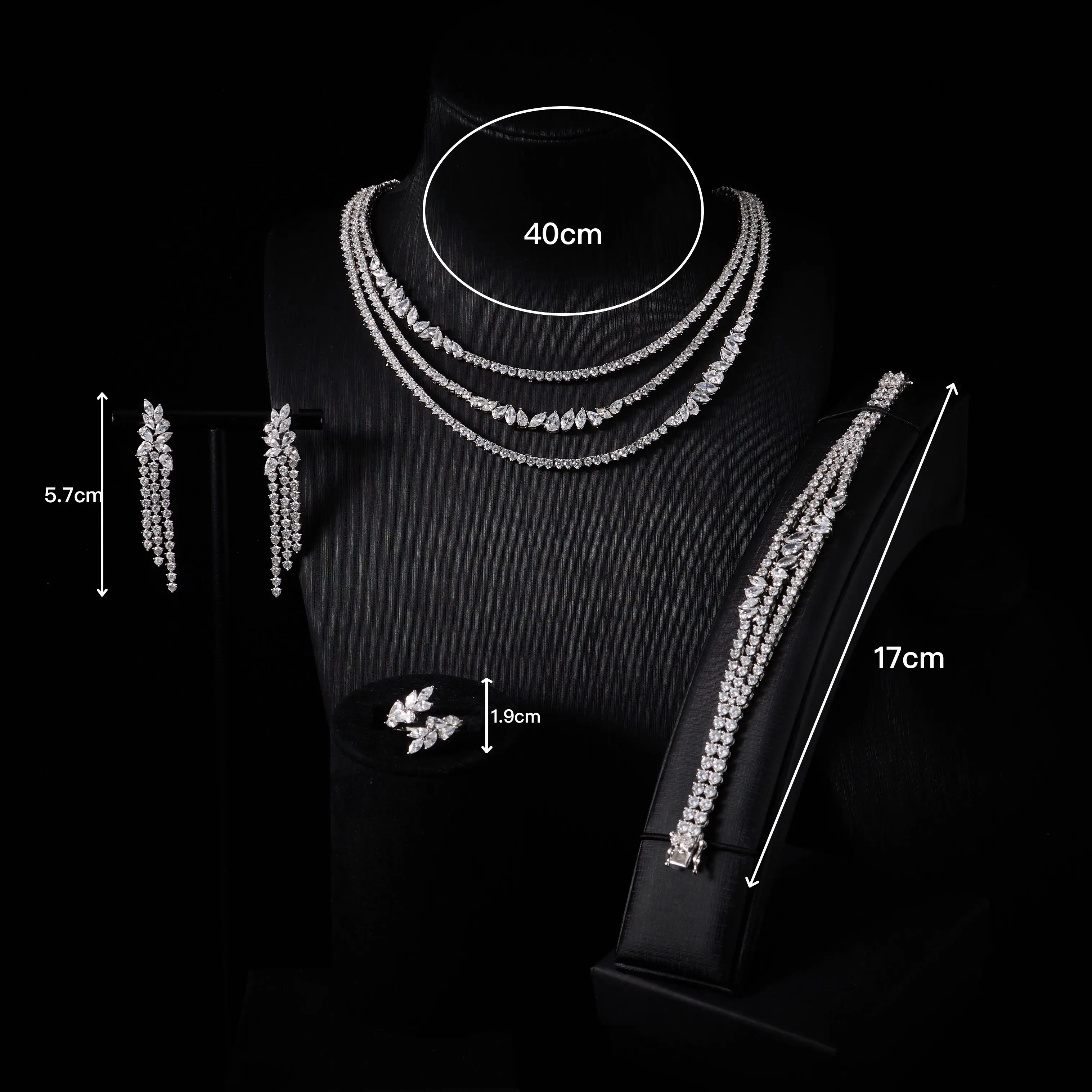 IN JEWELIFE Multilayer Zirconia Wedding Women's Jewelry Set Costume Necklace Gift Beauty Accessories