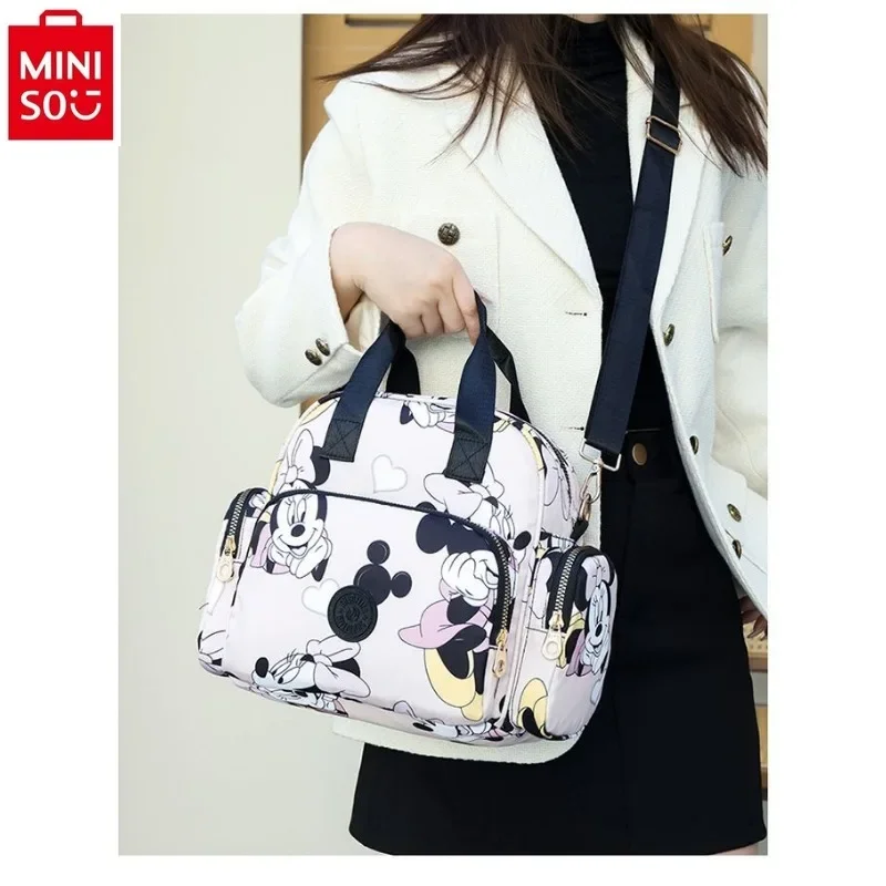 MINISO Disney Cartoon Anime Michinilon Backpack Student Splash proof Large Capacity Lightweight Wear resistant Crossbody Bag