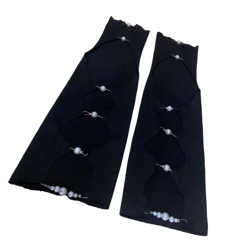 Paquete 2 mangas largas unisex estilo hiphop, color negro, puños duraderos para trajes informales