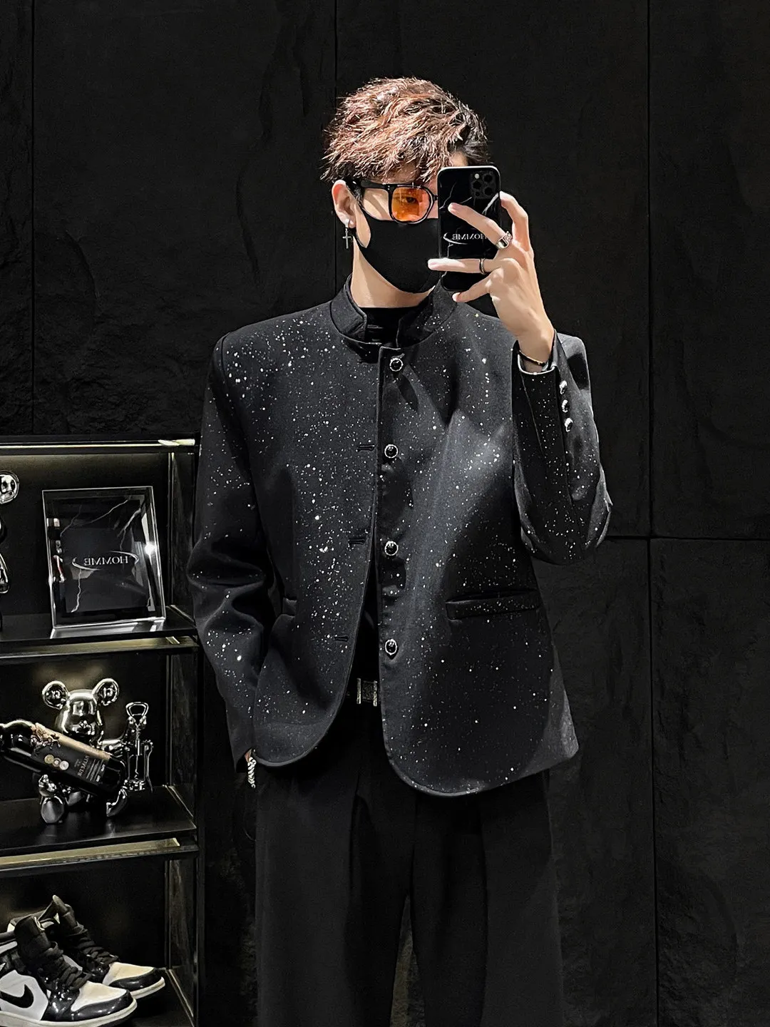 

Новый мужской пиджак в китайском стиле с воротником-стойкой Tianxing, роскошный дизайн, повседневная одежда в западном стиле, дышащий полиэстер