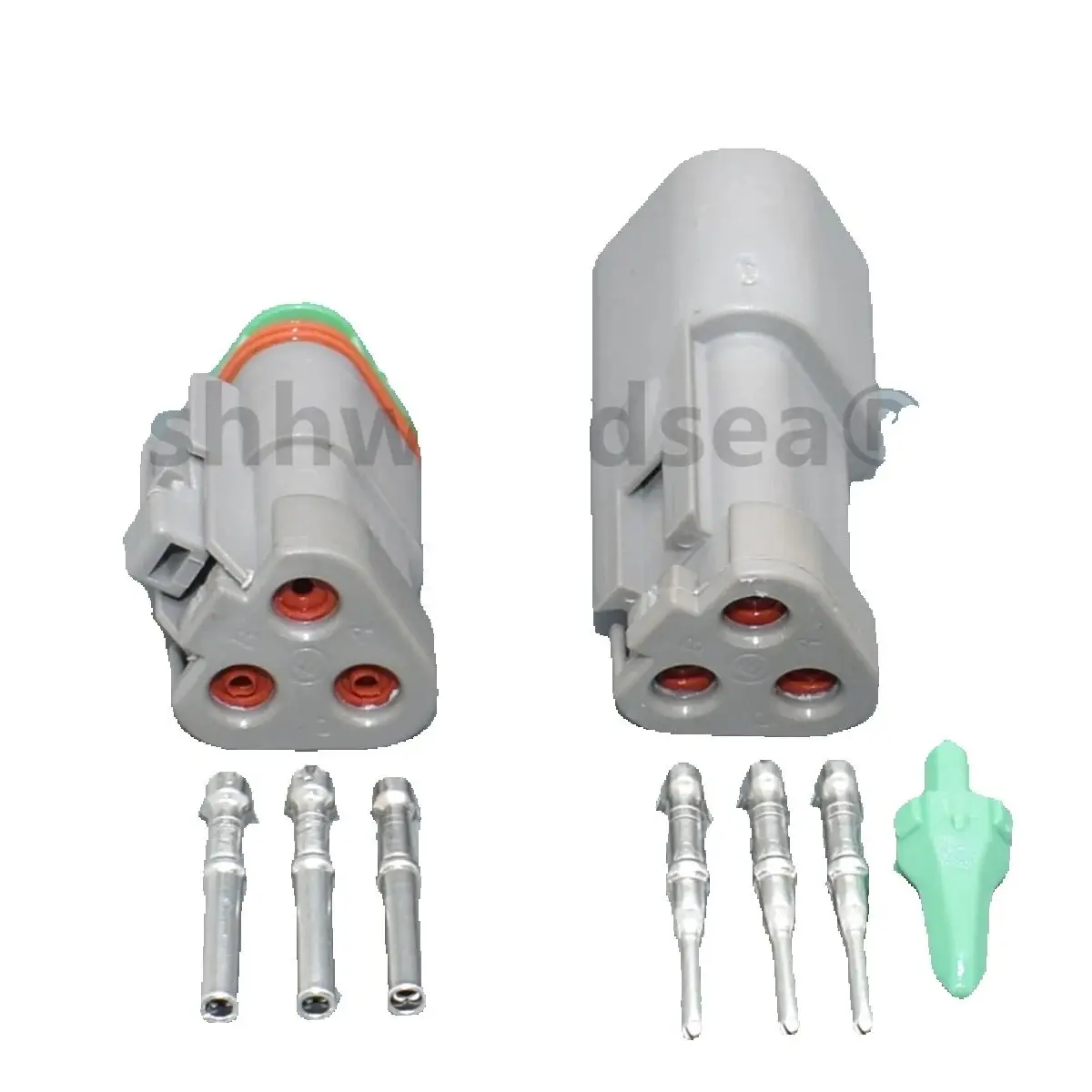 shhworldsea 3pin DT04-3P-E003 3-hole type connector male and female butt plug with flat tail cover with terminal DT06-3S-E003