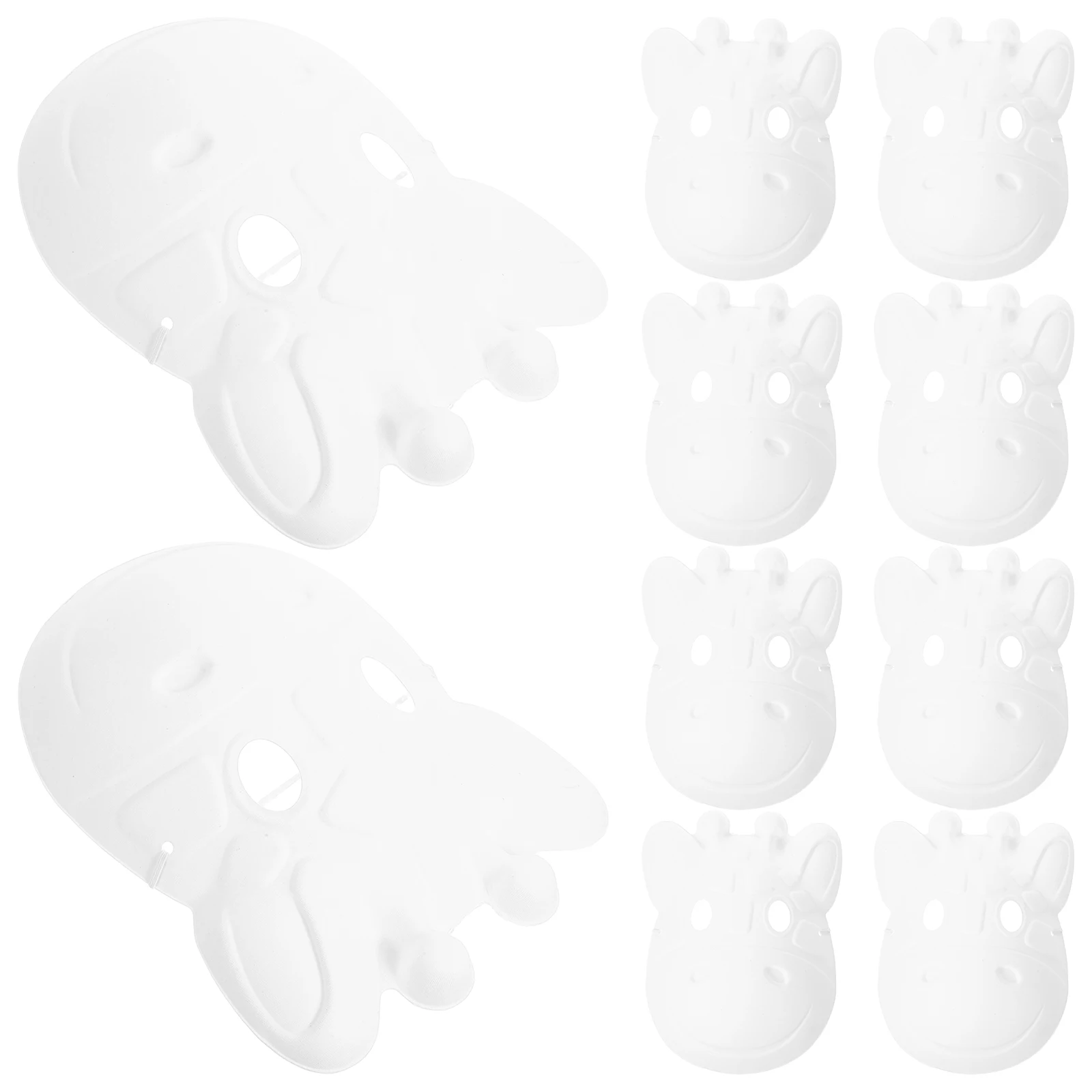 

10 Pcs Deer Mask White Embryo Paper DIY Animal Masquerade Unpainted Set Craft Christmas Mask Kid Deer Costumes
