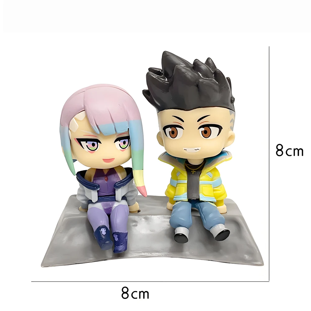 8 cm Cyberpunk Edgerunners Q Version Anime David Martinez Lucyna Kushinada Liebhaber Action Figure Sammlung Modell Spielzeug – Detail 3