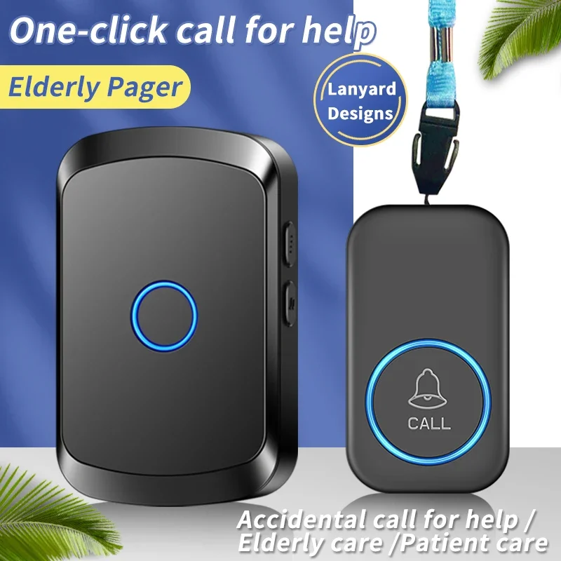 CACAZI Wireless Caregiver Pager SOS Call Button Nurse Calling Patient Help System for Home Elderly Patient US UK AU EU Plug Hot