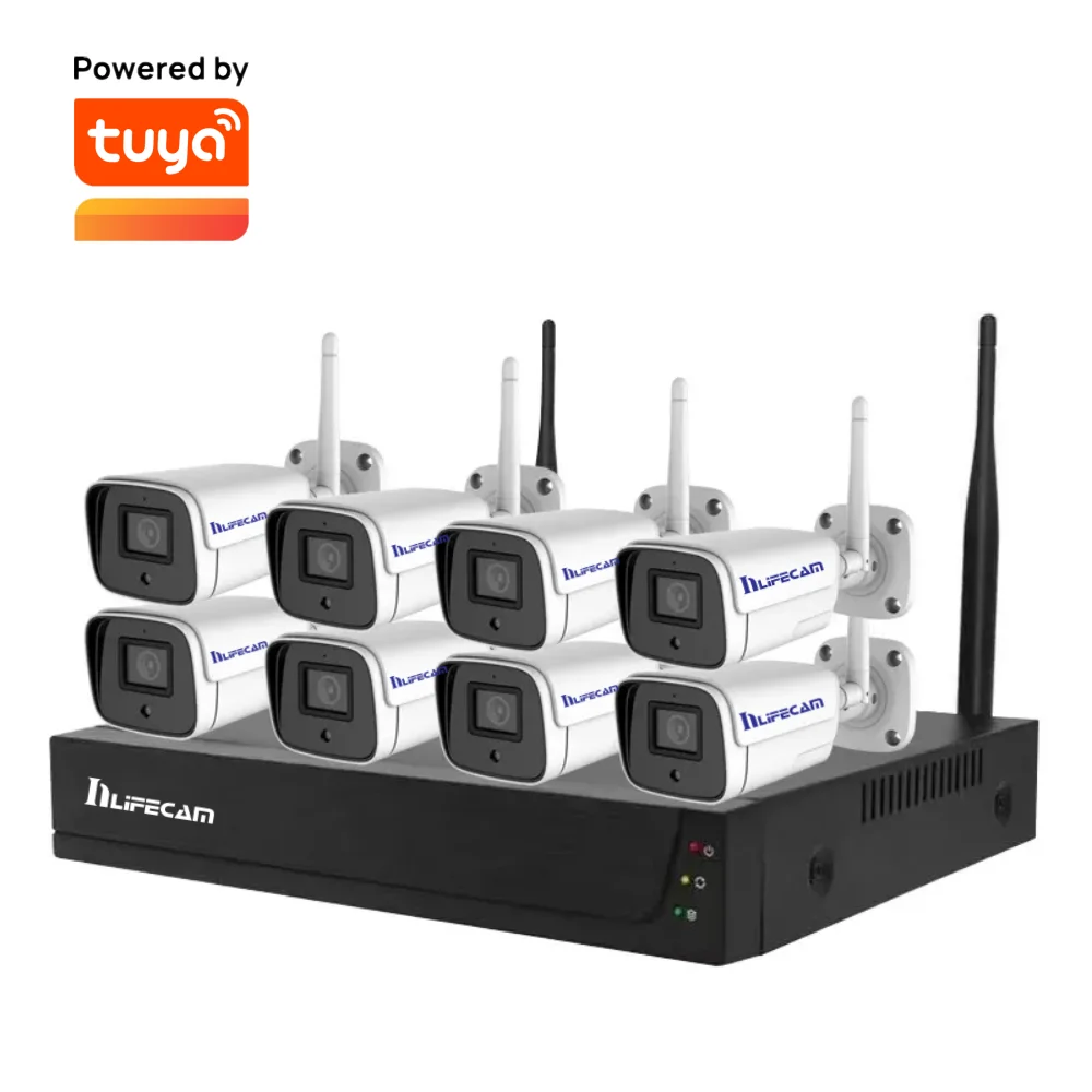 ใหม่ Tuya สมาร์ท APP 8 ช่อง 1080P WIFI IP ชุดระบบเฝ้าระวังความปลอดภัยไร้สาย Nvr ชุด DIY