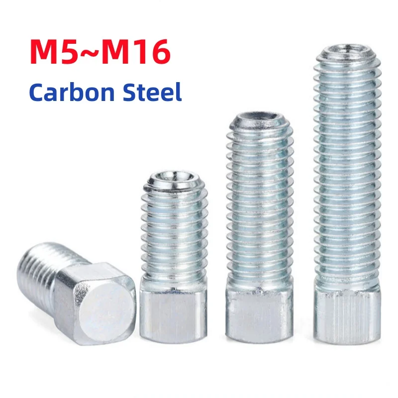 M5 M6 M8 M10 M12 M14 M16 Galvanized Carbon Steel Square Head Bolts With Flat End Set Screws