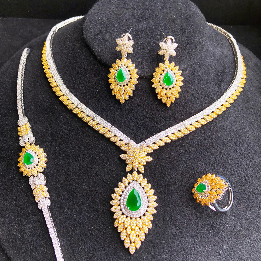 

GODKI Luxury Gorgeous Necklace Earrings Jewelry Set Women Wedding Gorgeous Sparkly Women Wedding Engagement High Quality