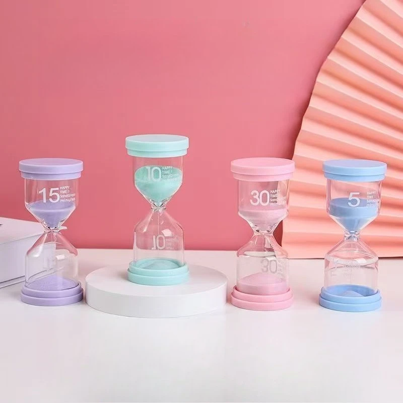 Macaron hourglass timer children's creative gift hourglass cute desk decoration study focus countdown sand clock toy