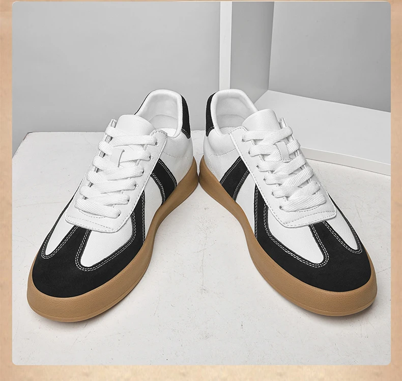 Men's Invisible Height Increasing Shoes 6/8cm German Training Shoes Breathable Genuine Leather Retro Casual Sports Shoes