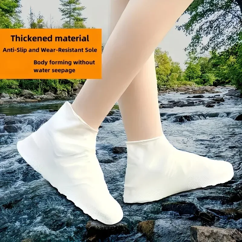 Latex Shoe Cover Thickened Silicone Rain Shoe Cover Outdoor Waterproof Wear Resistant Shoe Cover Travel Portable Foot Cover