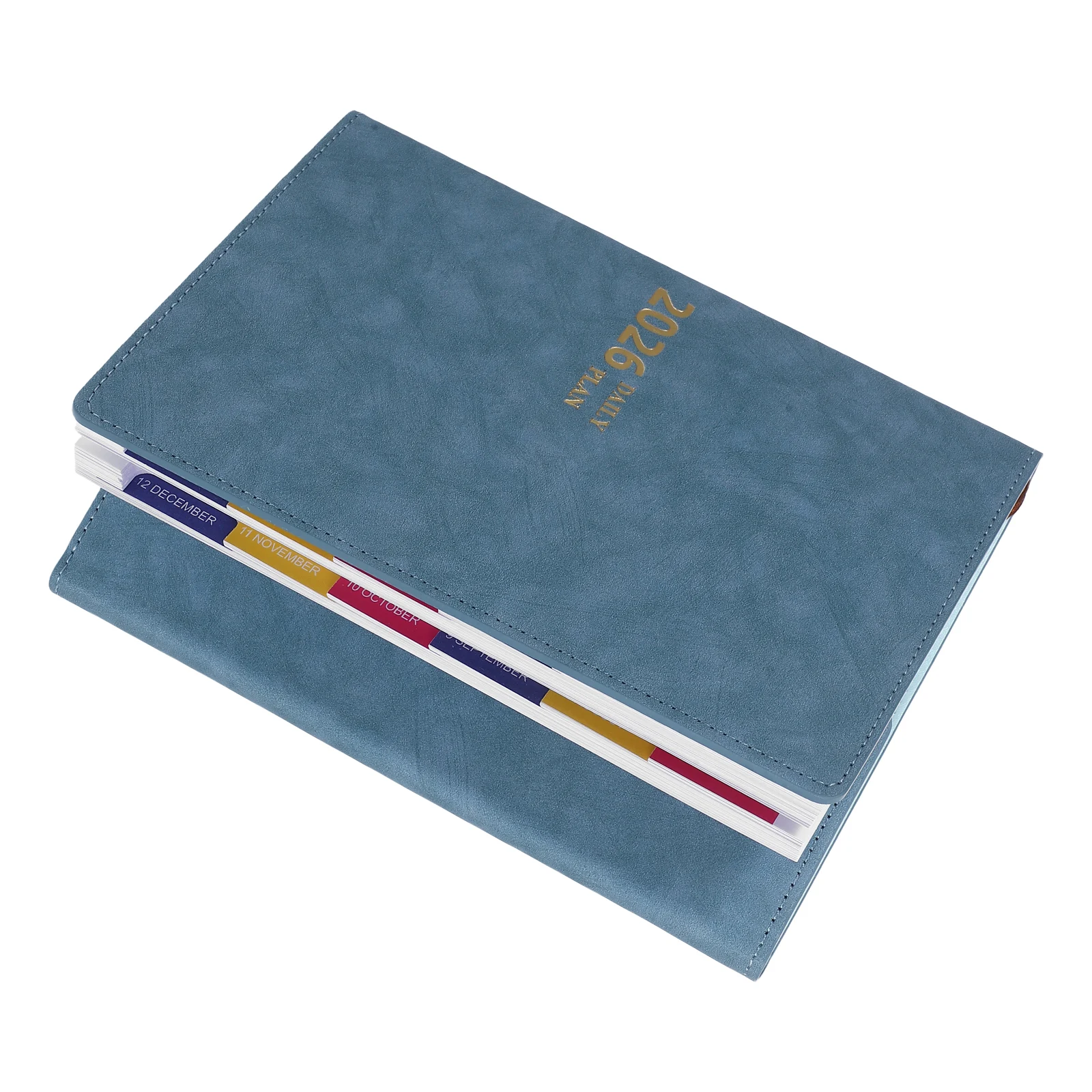 

Daily Weekly Monthly Planner Notebook Stylish PU Cover Compact Portable Diary Journal Work Study Calendar Agenda for Men
