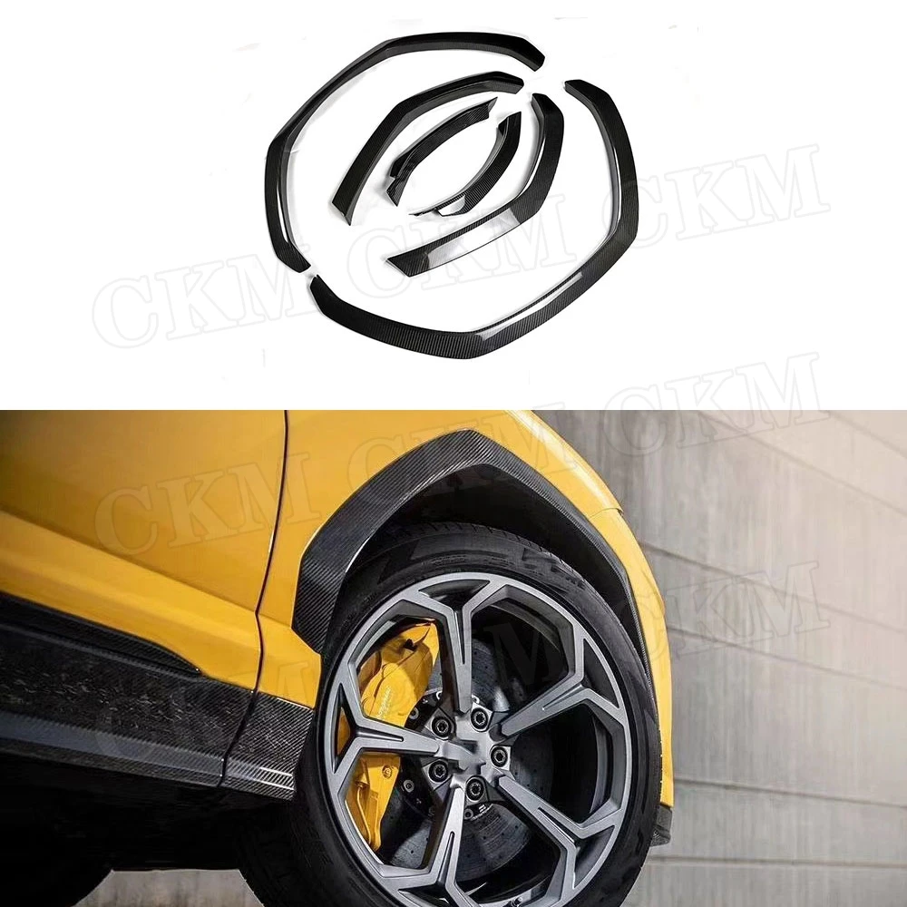 

CKMUUER Dry Carbon Fiber For Lamborghini Urus Car Wheel Eyebrows Protector Lip Sticker Trim Fender Flare Anti-scratch Cover