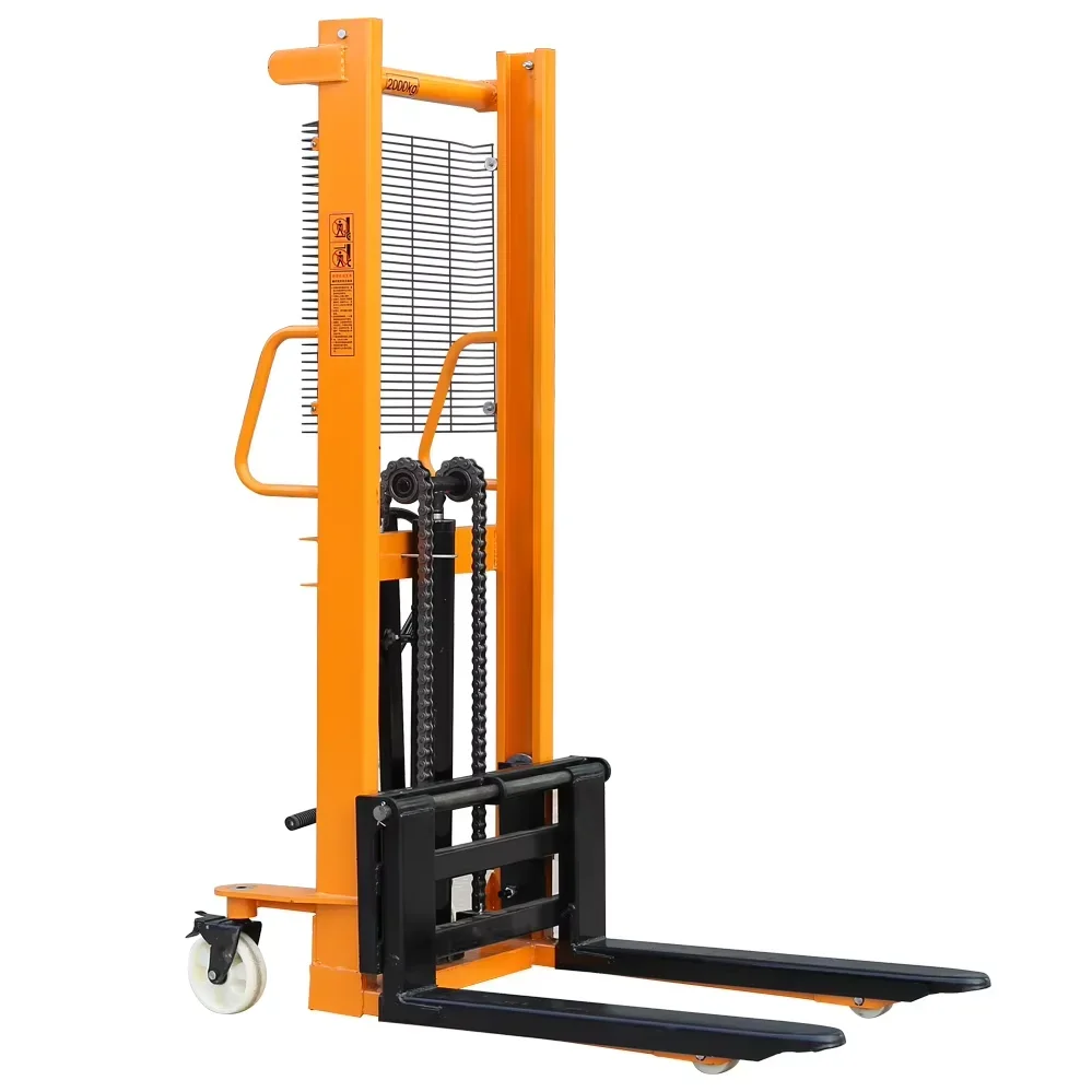 1 Ton 2 Meter Portable Forklift Manual Lifter Stacker Electric Manufacturers Platform Folk Lift Hand Pallet Type