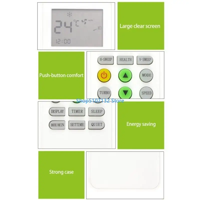 87HD KKG12A-C1 Remote Controller Air Conditioner Remote Control Replacement for Changhong ONAX Repair Accessory