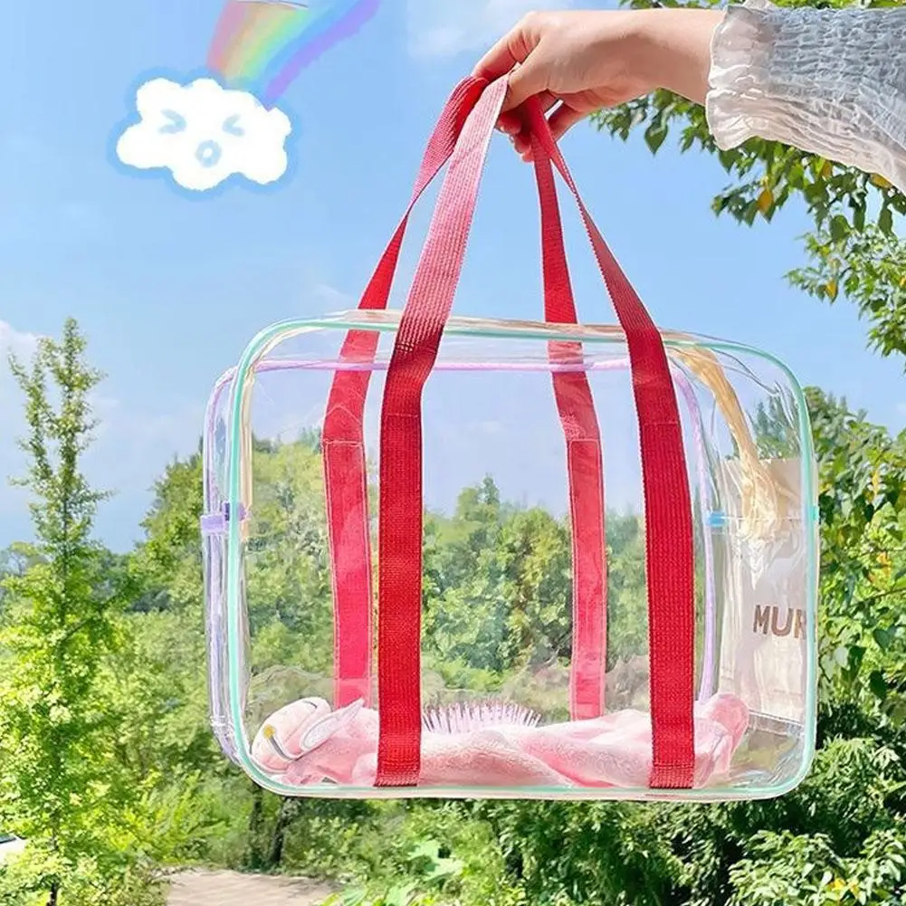 Große Transparente Jelly-Tasche, Bestseller PVC Wasserdichte Strandtasche, Durchsichtige Schwimm-Aufbewahrungstasche für Outdoor-Aktivitäten