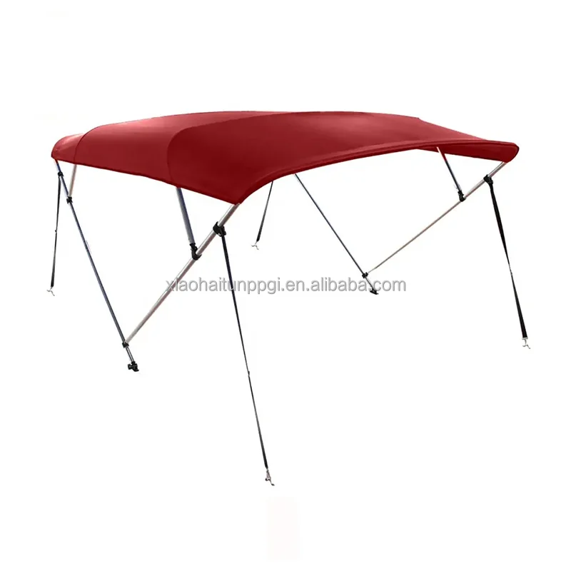 Marine Boat Yatcht Cheap Aluminum Boat Awning Dark Grey Bemini Folding Kayak Sunshade 2 Bow  Bimini Top  for Boat Yacht