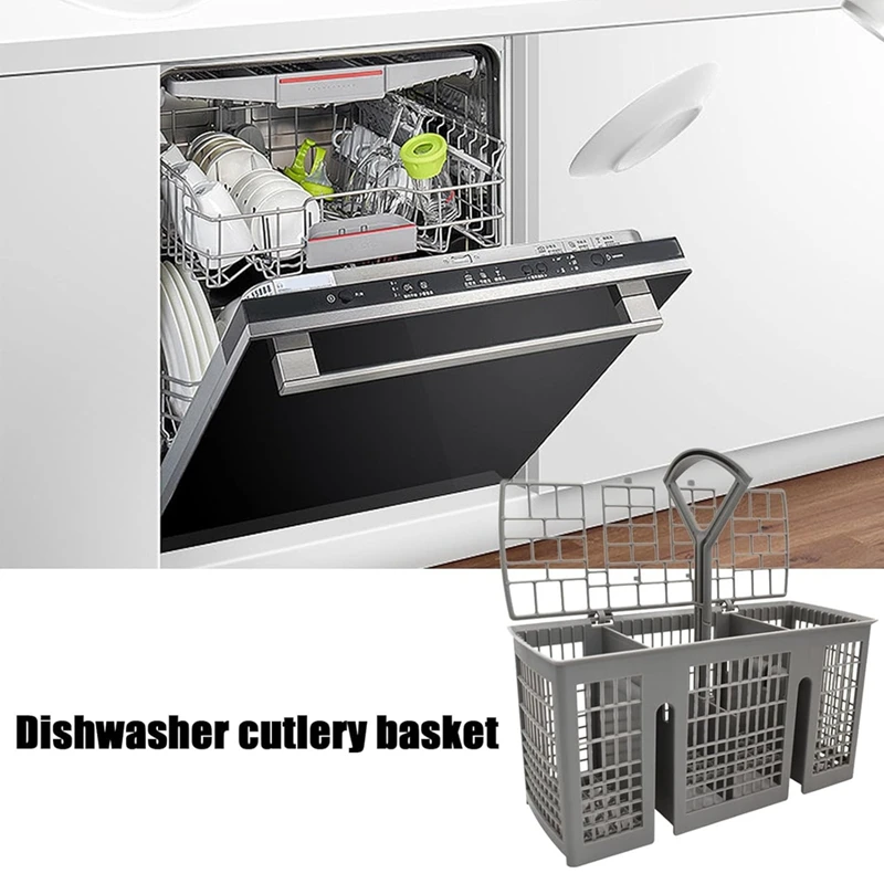 Universal Dishwasher Cutlery Basket Replacement, With Removable Handle, Dishwasher Utensil Holder For  And Siemens