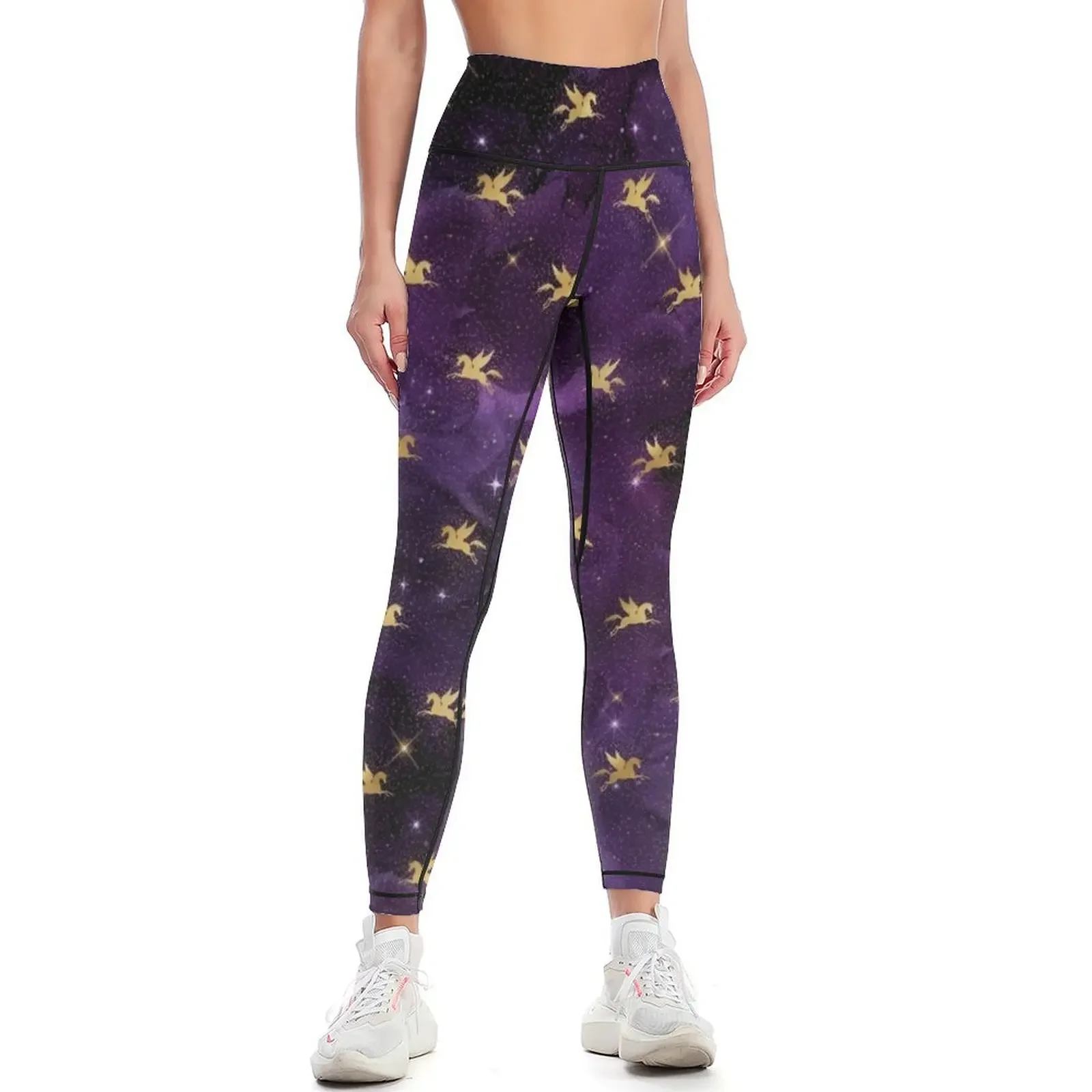 

Golden Purple Space Unicorn Pattern Leggings Fitness's gym clothes for girls Fitness clothing sport pants Womens Leggings