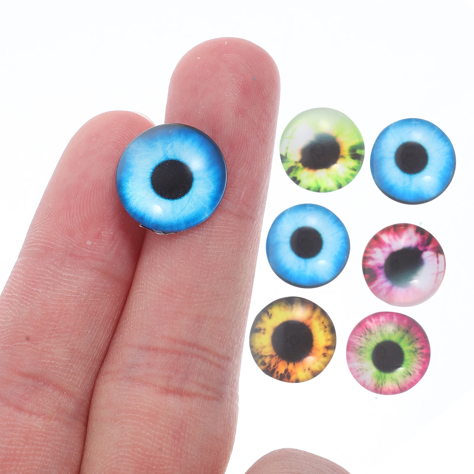 

10 Pairs Crystal Glass Eye Beads Accessory Round Eyeballs Realistic Eyes Crafts Baby Decor Decorations for
