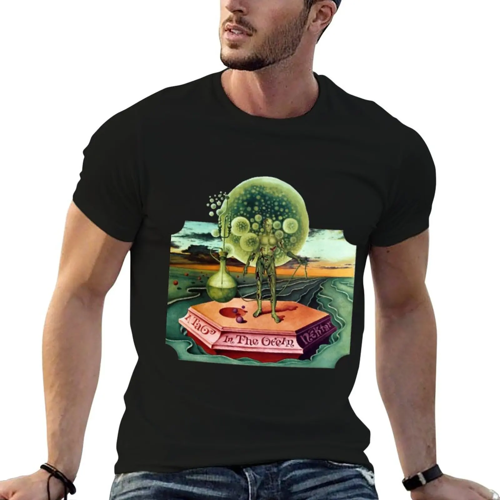 Camiseta clásica A Tab In The Ocean 1972 Nektar para hombre, camisetas divertidas 100% de algodón, camiseta de algodón para hombre