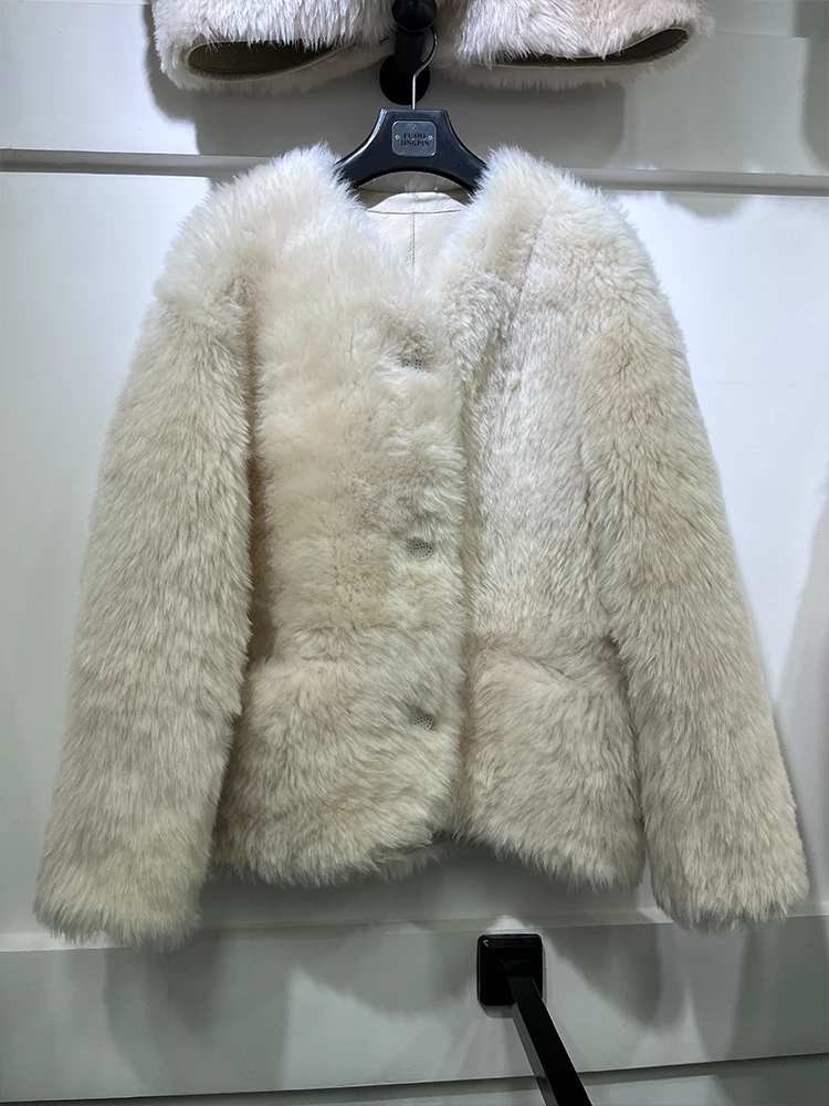Veste en cuir de mouton mérinos véritable pour femme, manteau en fourrure d'agneau naturel véritable, vestes de combinaison en fourrure de Toscane, vêtements d'hiver à la mode