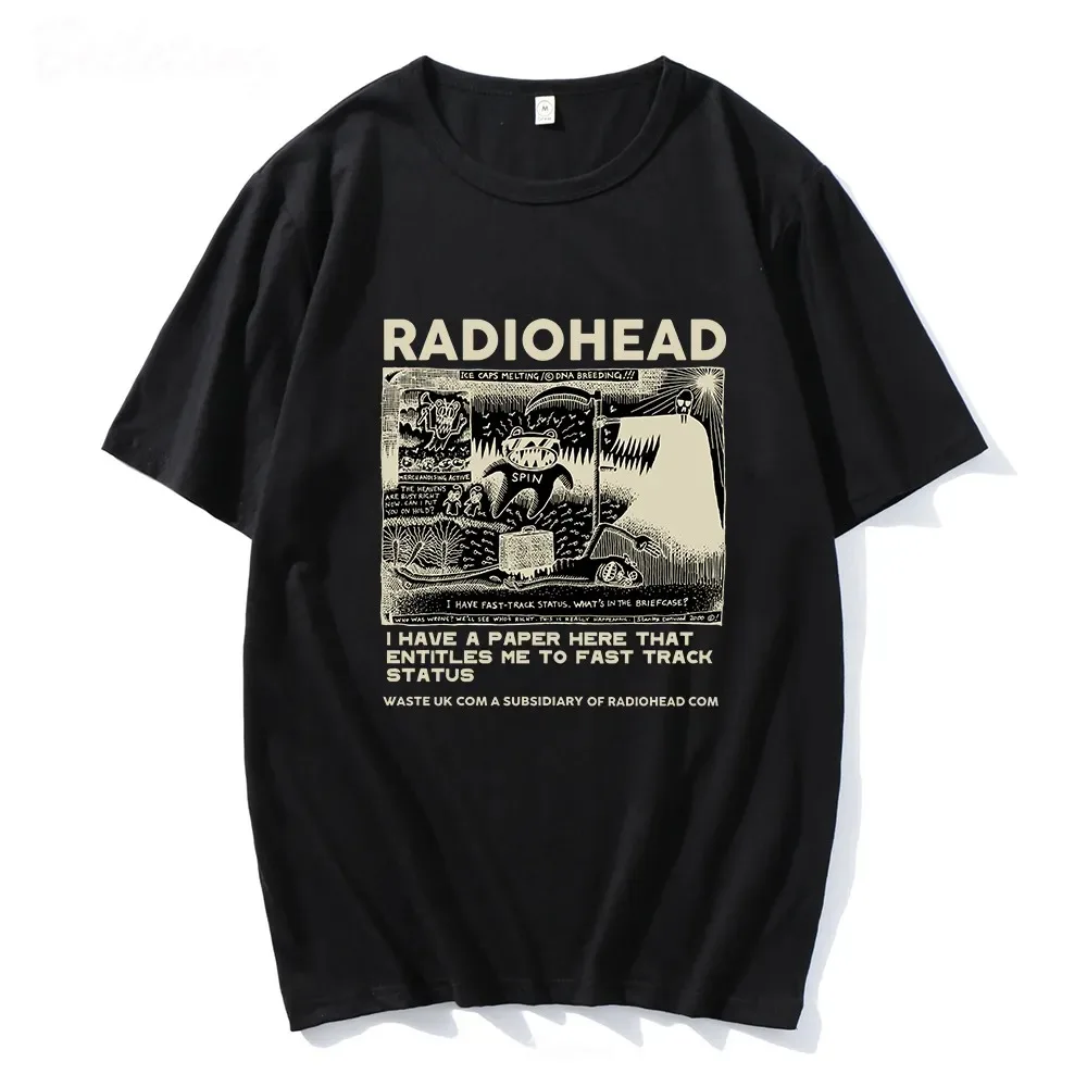 Radiohead Music Band T-shirts North America Tour Rock Boy Camisetas Hombre Cotton High Quality Tee-shirt Short Sleeve Men Tops