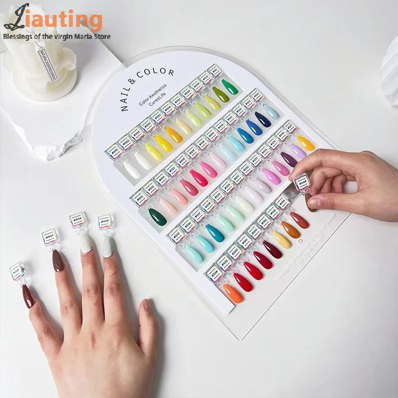 แผ่นสีอะคริลิคสำหรับทำเล็บ 24 สี พรีเมียม พร้อมแม่เหล็ก แผ่นโชว์สีเล็บ พร้อมสติกเกอร์ตัวเลข สำหรับร้านทำเล็บ
