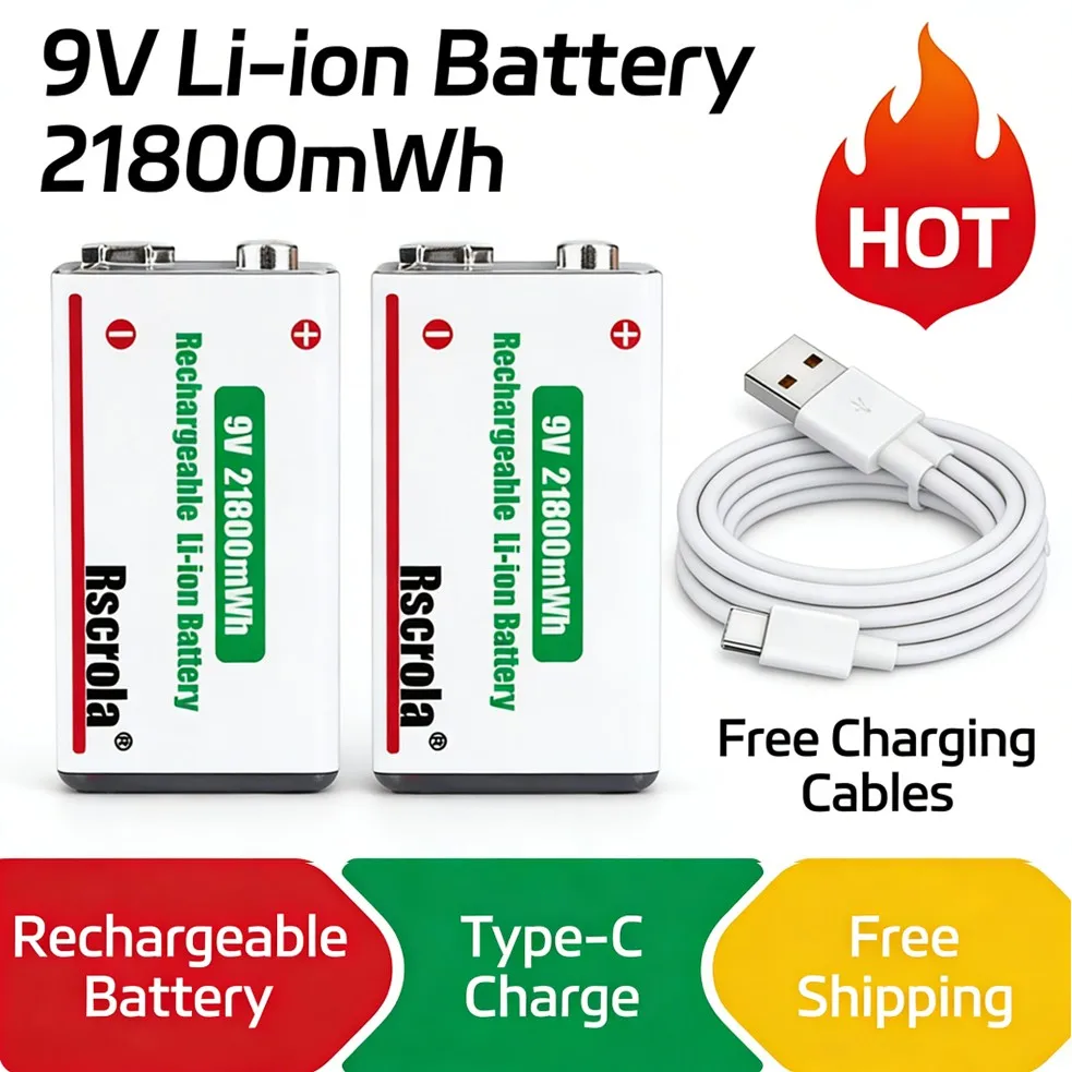 Durable 9V Li-Ion B…