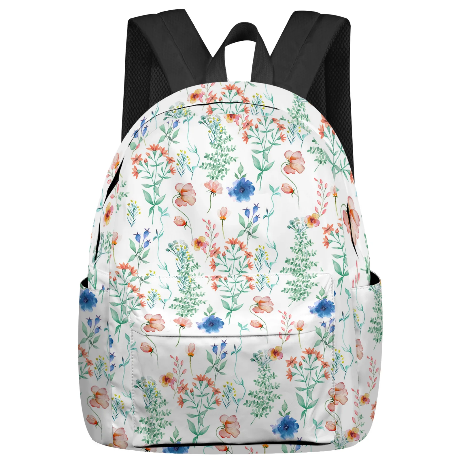 Hand Drawn Plants Flowers Backpack School Bags for Teenagers Students Laptop Bag Women's Casual Travel Backpack