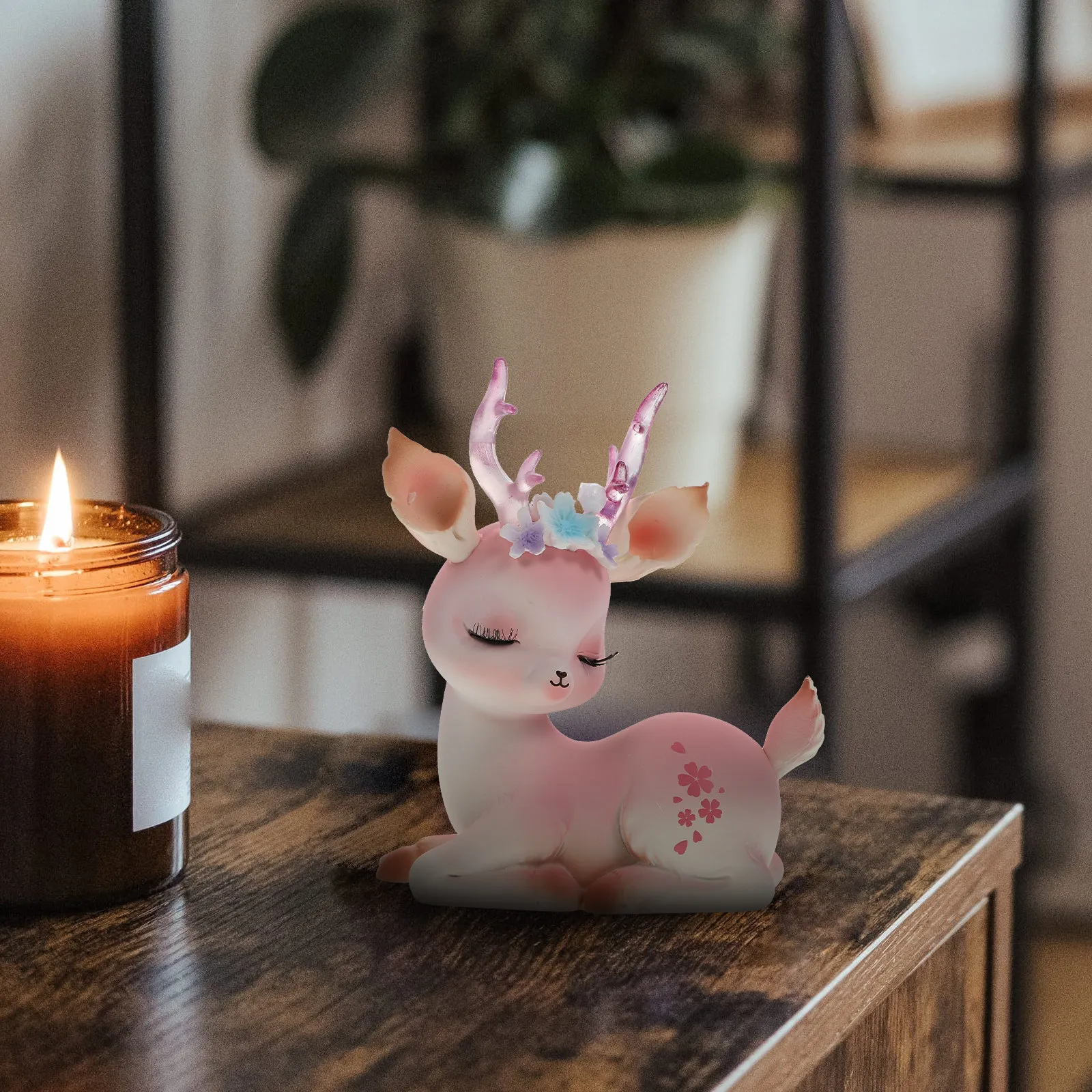 1Pcs Resin Deer Shape Craft Small Ornament Desktop Decor for Bedroom Study Balcony Garden Resin Creative Adornment