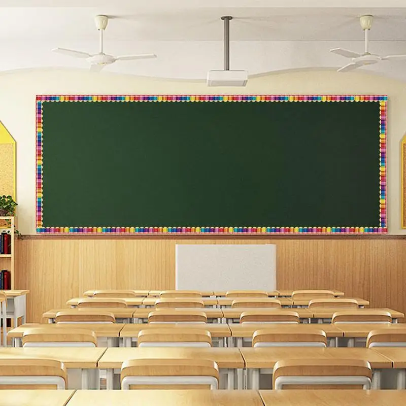 Kolorowe obramowanie ołówkowe 65 stóp Obramowanie do szkoły Tablica Kredowa Obramowanie papierowe do ścian powrotu do szkoły Homeschool