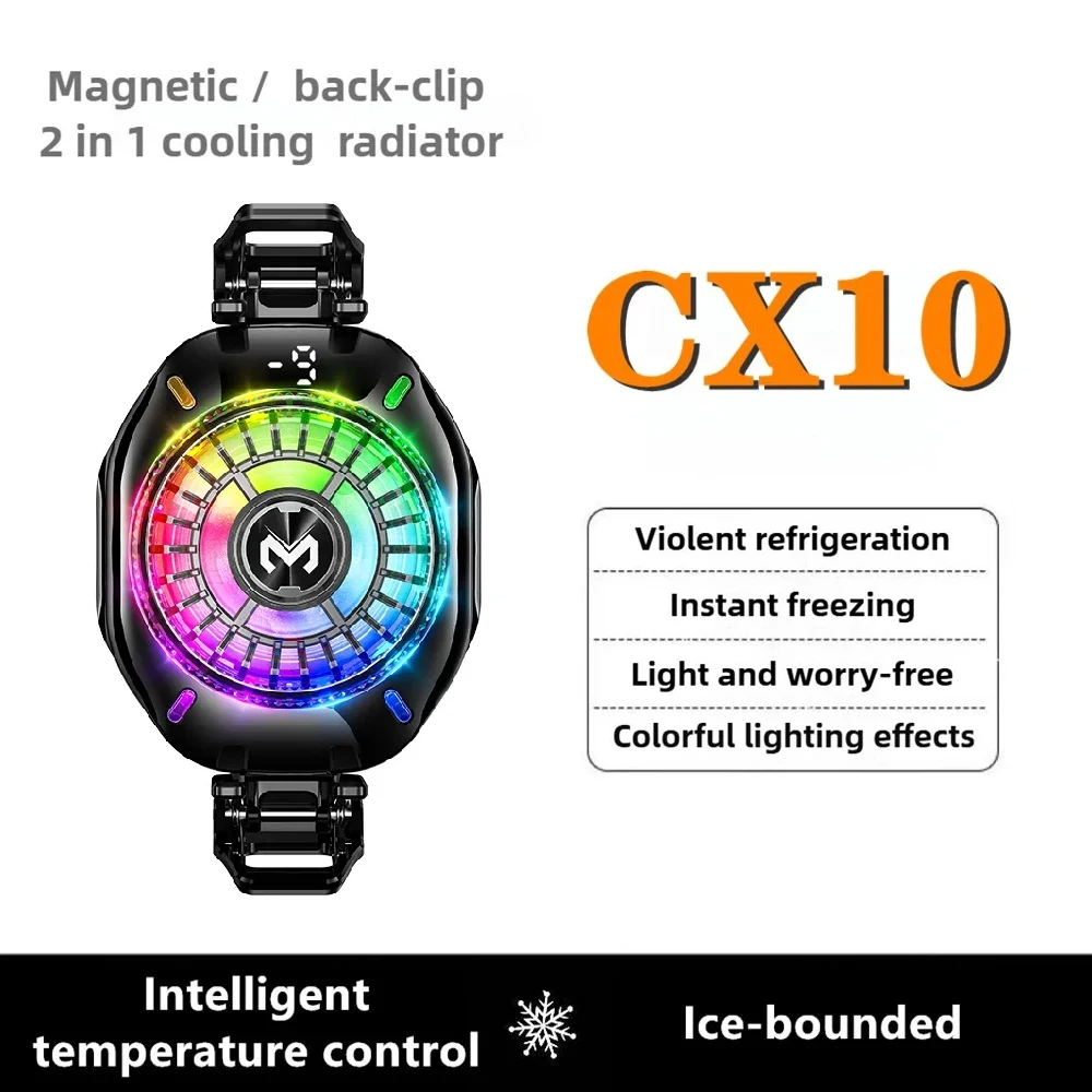 

Полупроводниковый кулер для телефона с RGB-подсветкой, магнитный зажим на замерзании льда, сильное охлаждение для игр и прямой трансляции