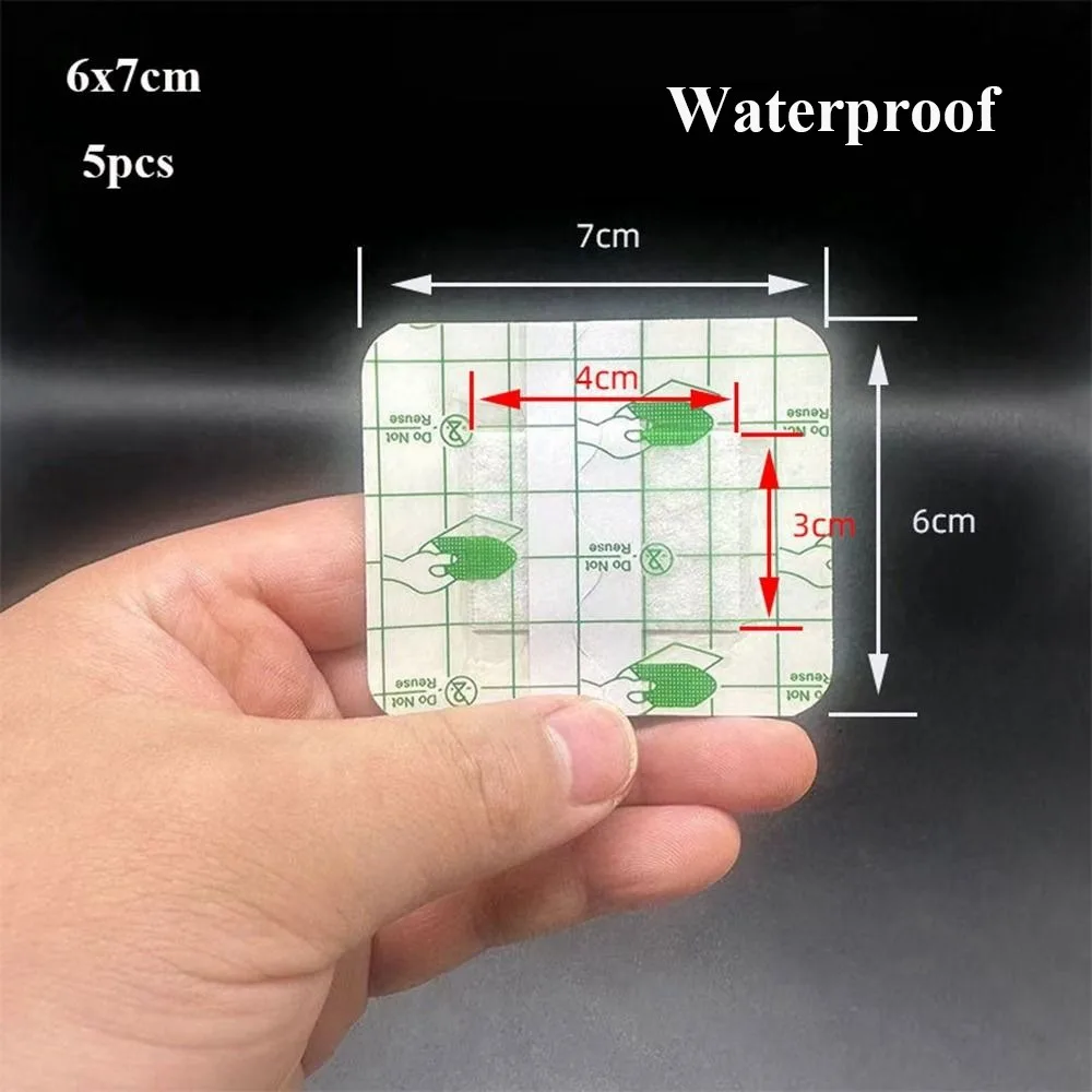 

5/10 шт. самоклеящиеся дышащие повязки для ран 6x7 см, 6x10 см, разных размеров, нетканые, прозрачные