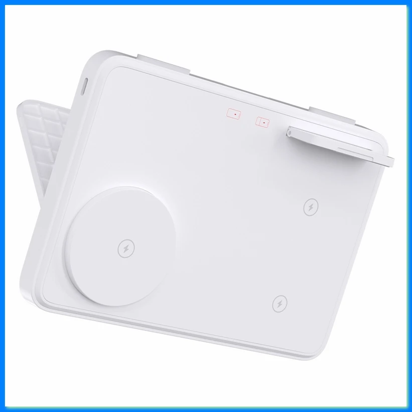 

Wireless Charging Dock with LED Night Light and Foldable Design, for Fast Charging for and Watches White-ABFB