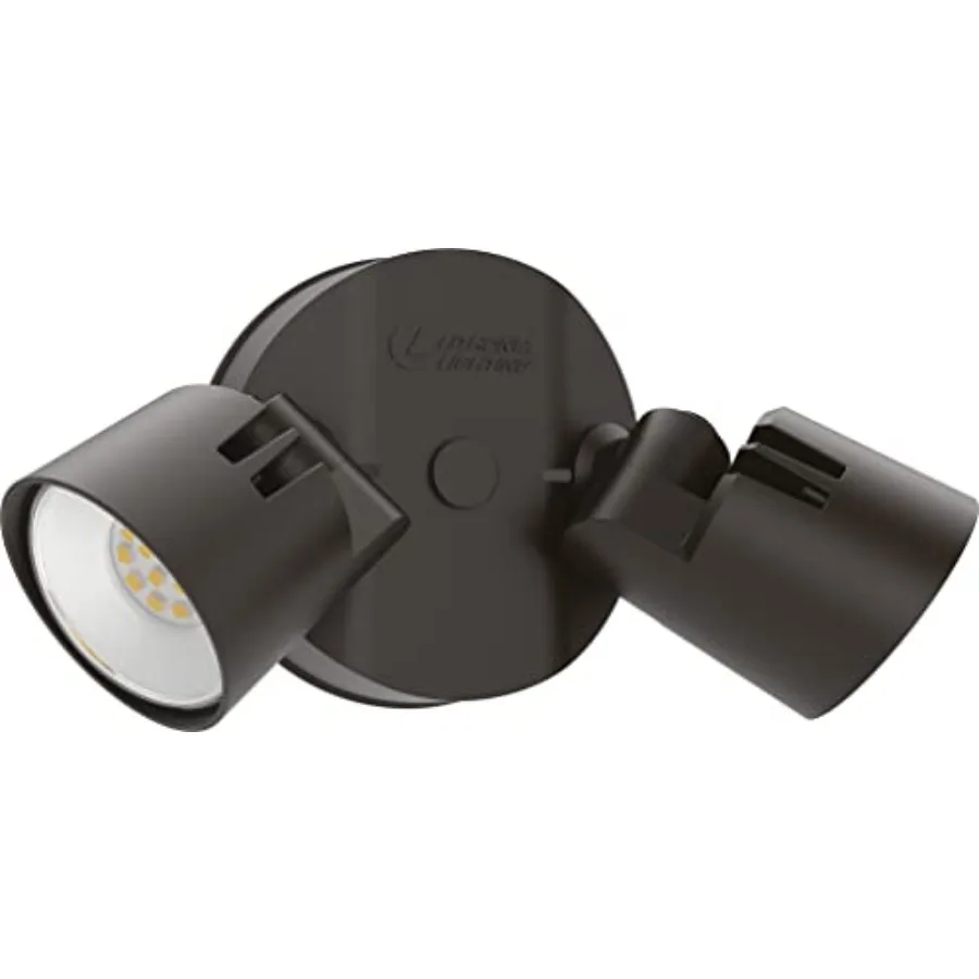 

Уличные светодиодные прожекторы HomeGuard 2-Light для настенного или потолочного монтажа, 4000K, холодный белый свет, круглые головки, HGX LED 2RH 40K 120 DDB