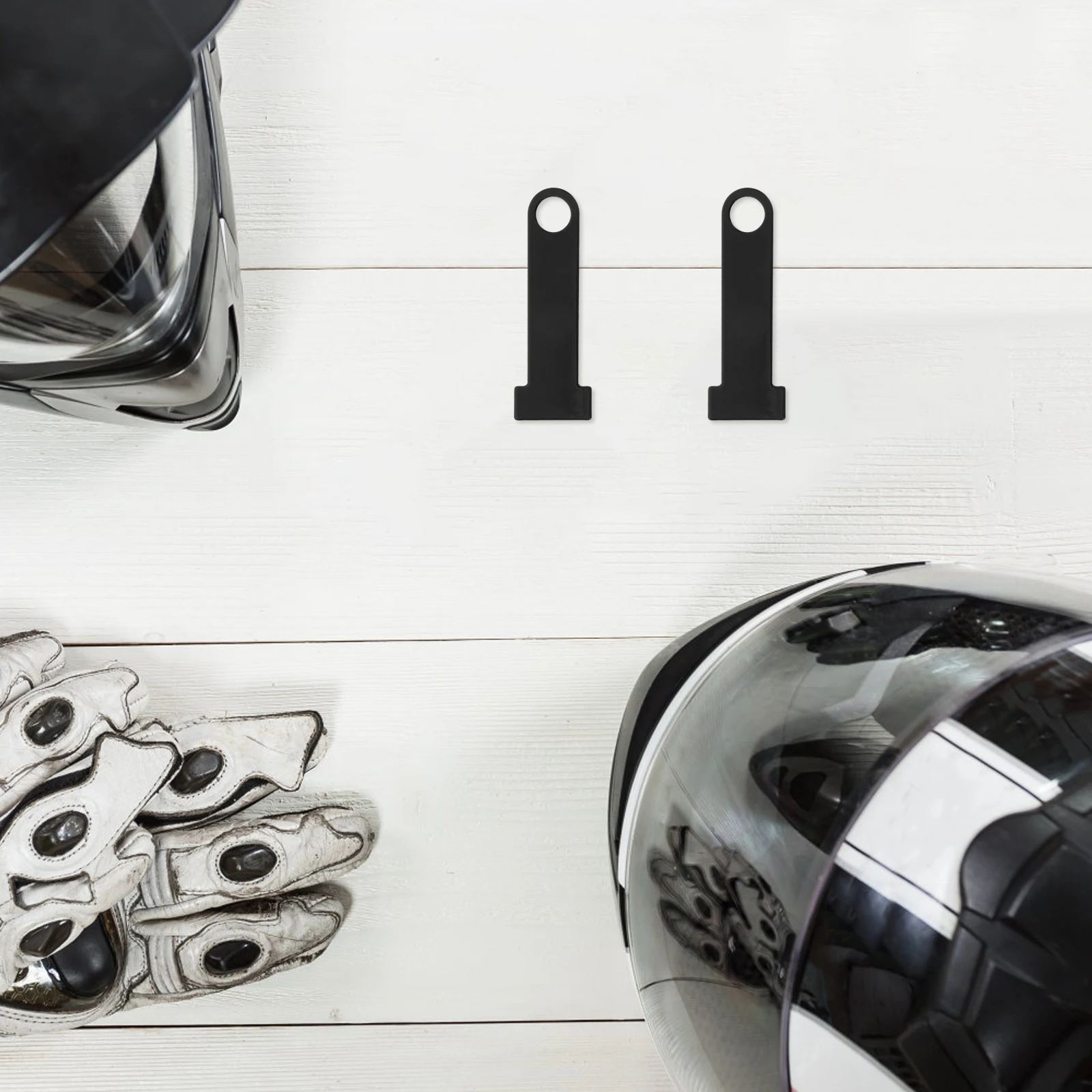 

2pcs Motorcycle Lock Universal Aluminum Alloy Antitheft Ring Strap Extensions Black Color Long Lasting Use Easy