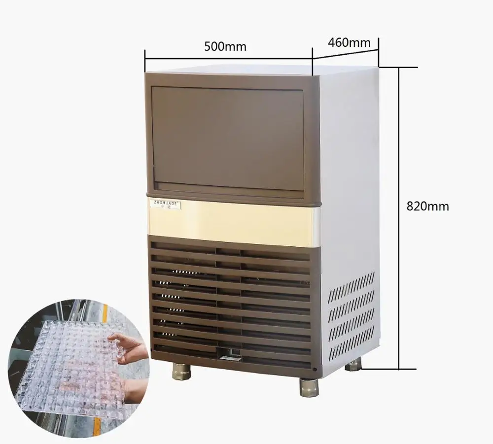 40kgs/24h Brown Plastic Shell Mini Ice Maker Machine with Air Cooling Mode