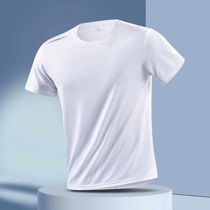 

Футболка для бега, быстросохнущая спортивная футболка с короткими рукавами, одежда для спортзала, мужская одежда для фитнеса, летняя дышащая спортивная одежда