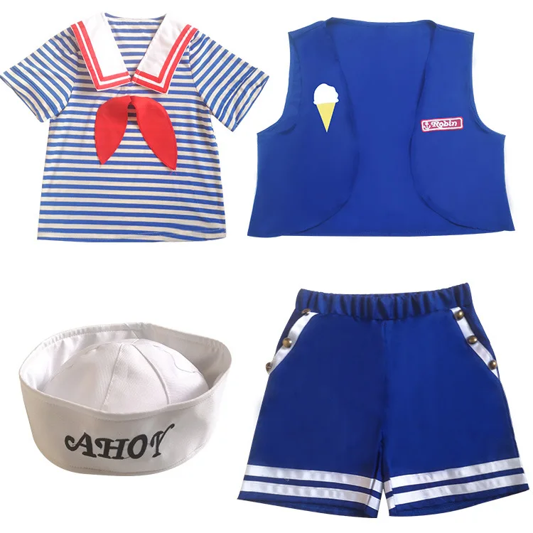 

Stranger Things 3 Ice Cream Clerk Navy Costume Cosplay Costume