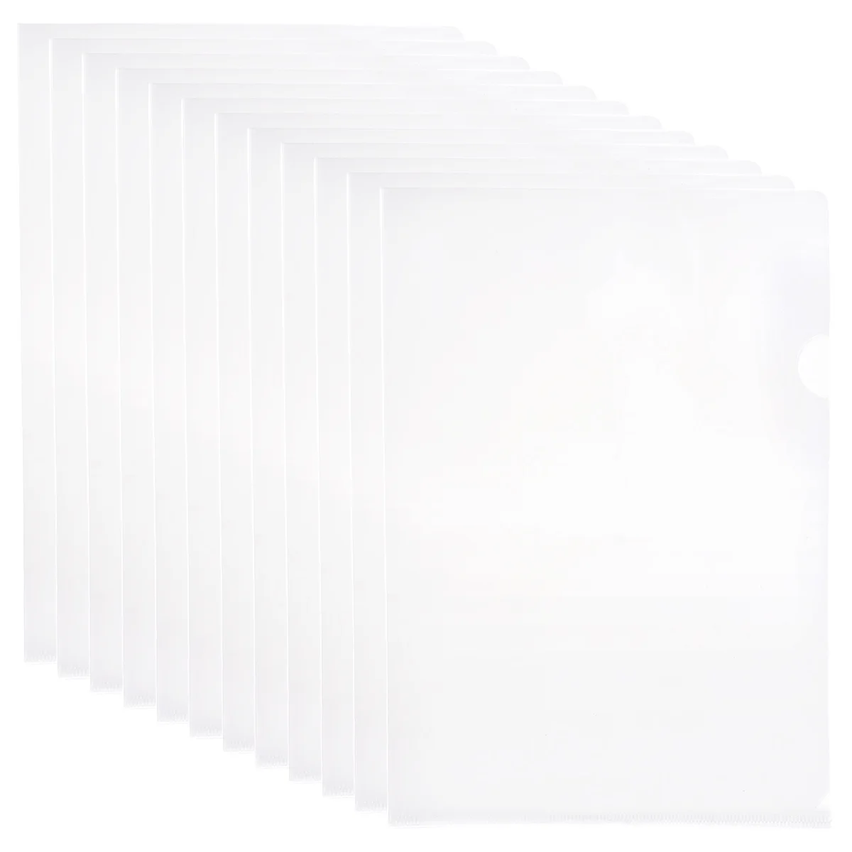 

Clear Plastic File Folder 12pcs L Type Document Organizer Transparent Office School Supply Pocket for A4 US Letter Size