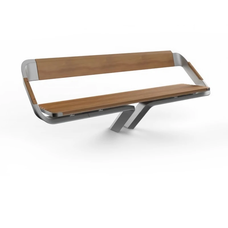 

Outdoor Garden Chair Park Bench Landscape Garden Outdoor Chair Stainless Steel with Armrest Seat Back Leisure