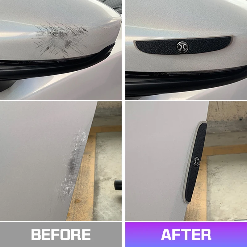 ل BAIC بكين سينوفا X7X25 X35 X55 X65 BJ20 EV5 BJ40 BJ80 4 قطعة باب السيارة المضادة للتصادم قطاع مرآة الرؤية الخلفية حماية ملصقات #2