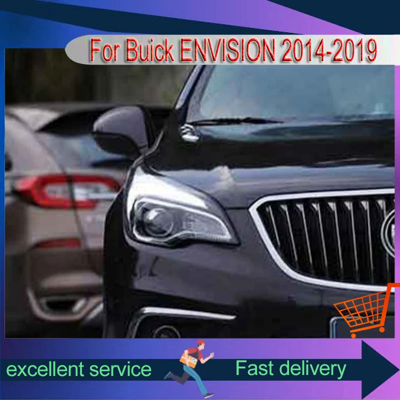 المصابيح الأمامية القوية للسيارات بويك ENVISION 2014-2019 المصباح الأمامي ديكور DRL LED إشارة أضواء السيارة لملحقات المركبات