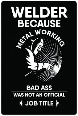 Y1,JPs Parcels Tin Signs Shop Wall Décor - Metal Sign for Workshop or Garage Gift  in. Because Working Bad Ass was not an Off