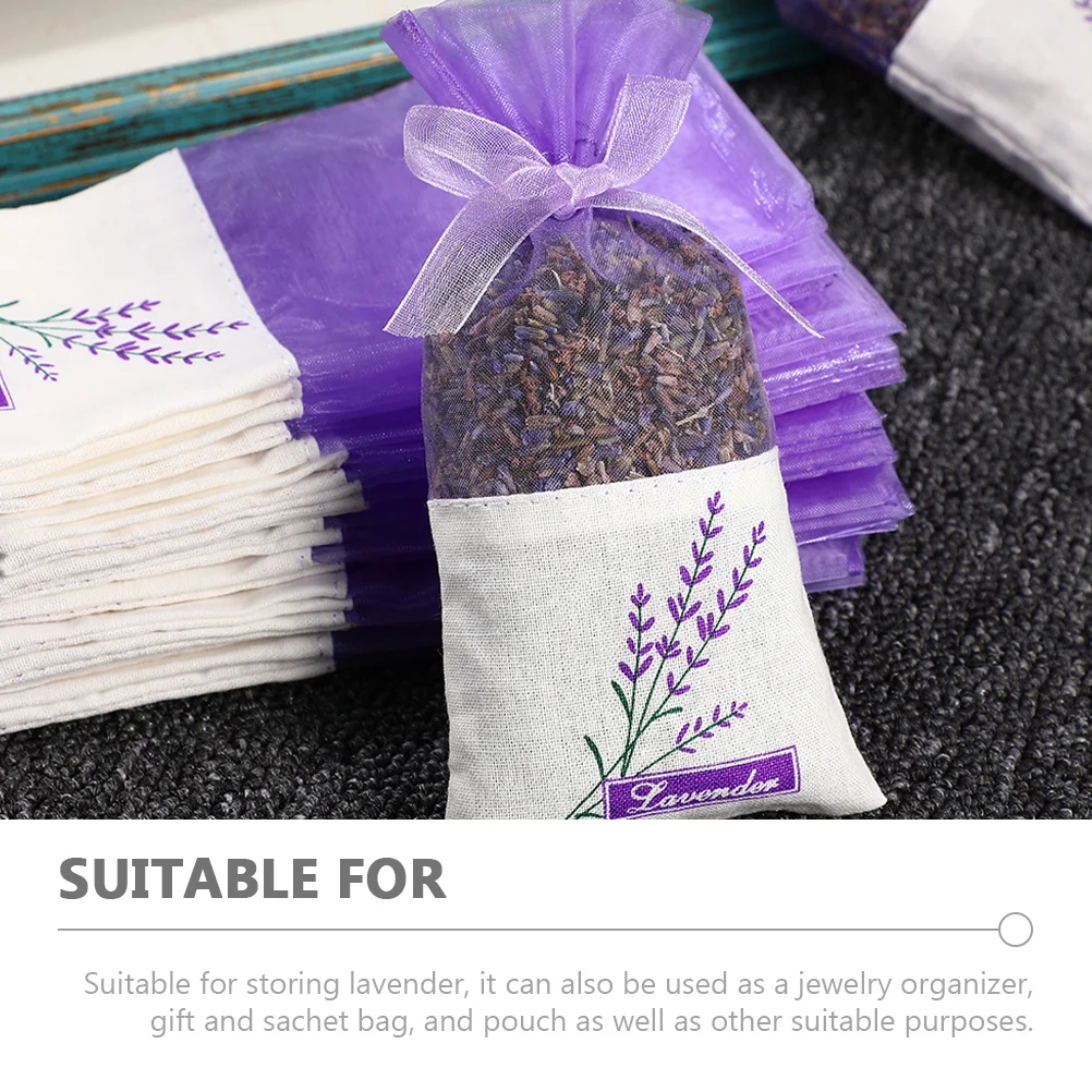 50 Pcs Vosarea Lavender DIY Scent Bags Empty Sachet Tea Storage Spice Sachets Cotton