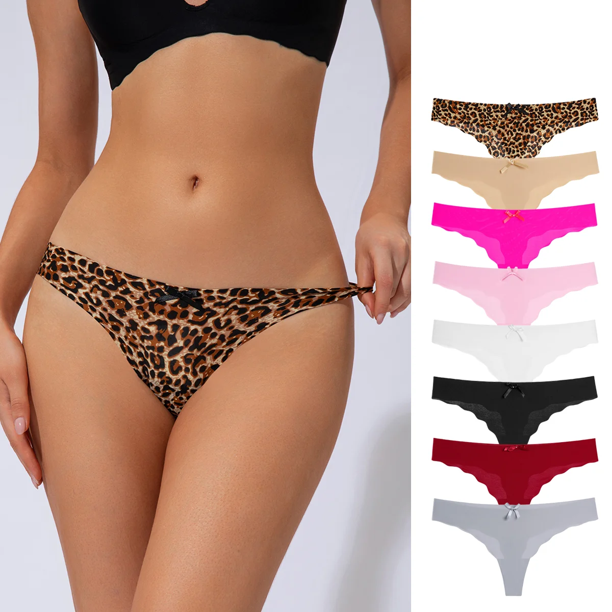 1 pcs Traceless Women's Panties Bowknot Multicolor Low Waist Comfortable Breathable Invisible Sports@0331