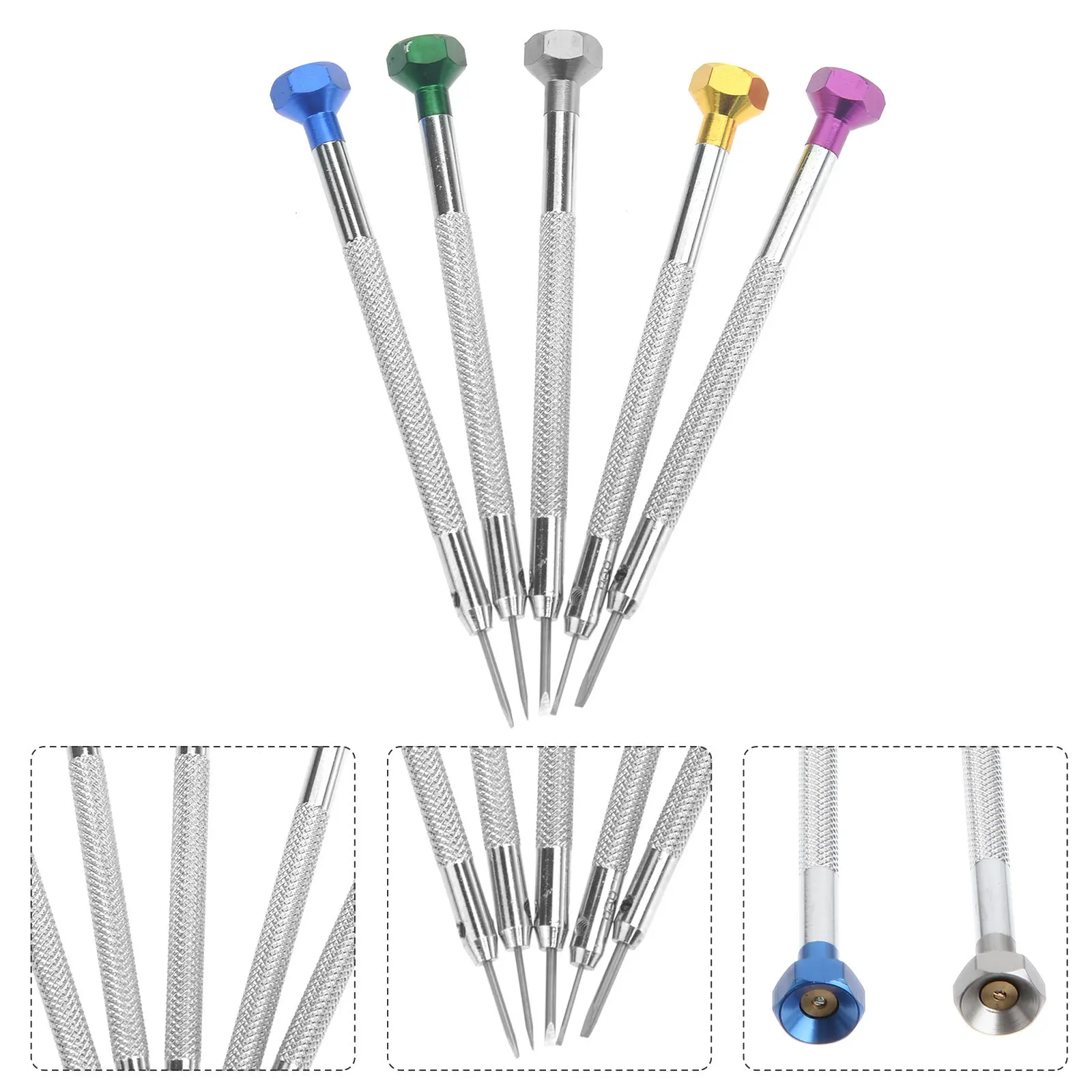 

5pcs 0.8-1.6Mm Precision Screwdriver Set Flat Slotted Tip Repair Tool For Watch Eyeglass Hand Tools Portable Storage
