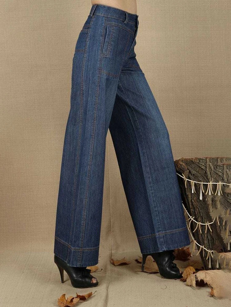 High Waist Wide Leg Jeans for Women 2024 Spring and Autumn Baggy Straight Trousers Casual New Slimming Wide Leg Pants